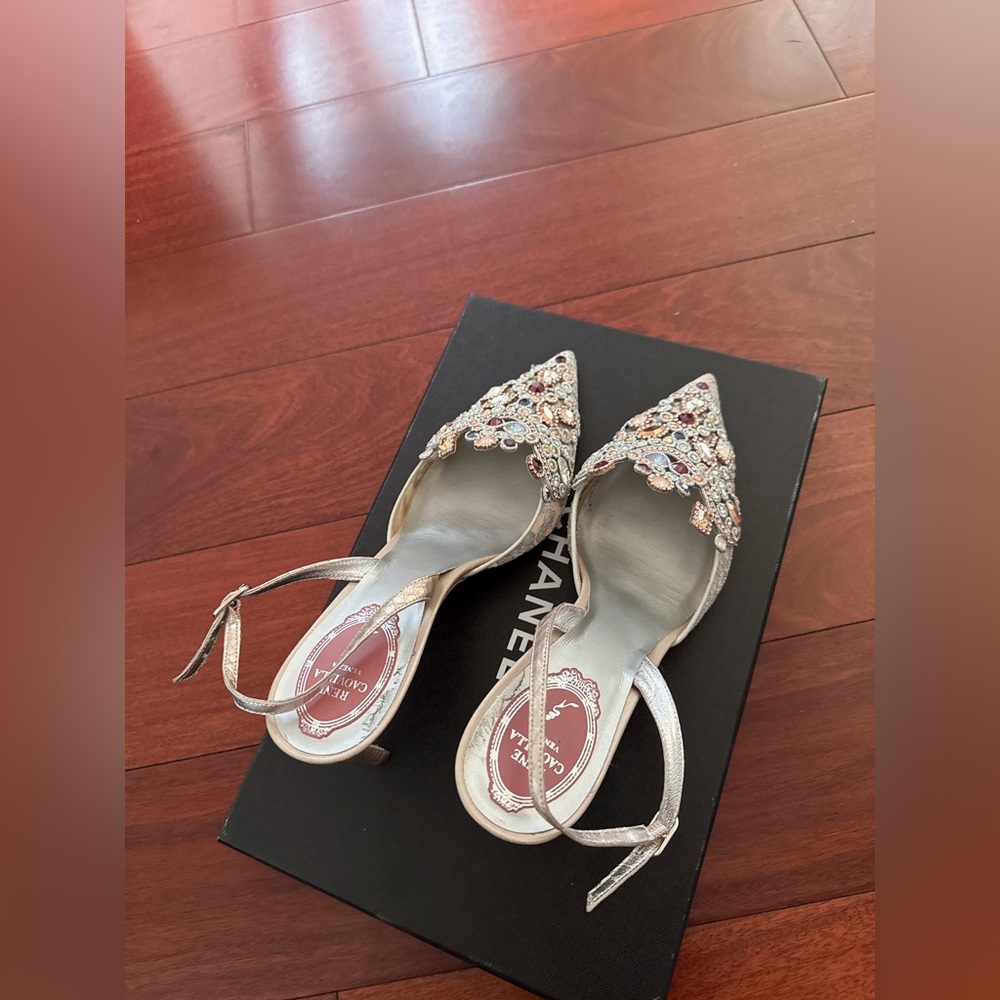 JEWEL SLINGBACKS IN LACE VENEZIANAN 75 - Picture 3 of 7